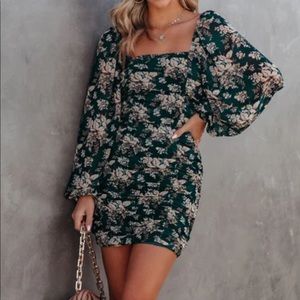 VICI Oh She Glows Floral Ruched Mini Dress, NWT